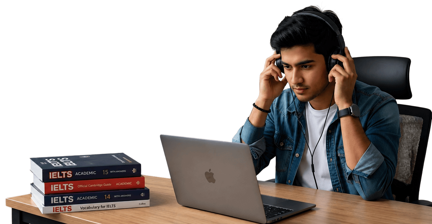 IELTS student practising